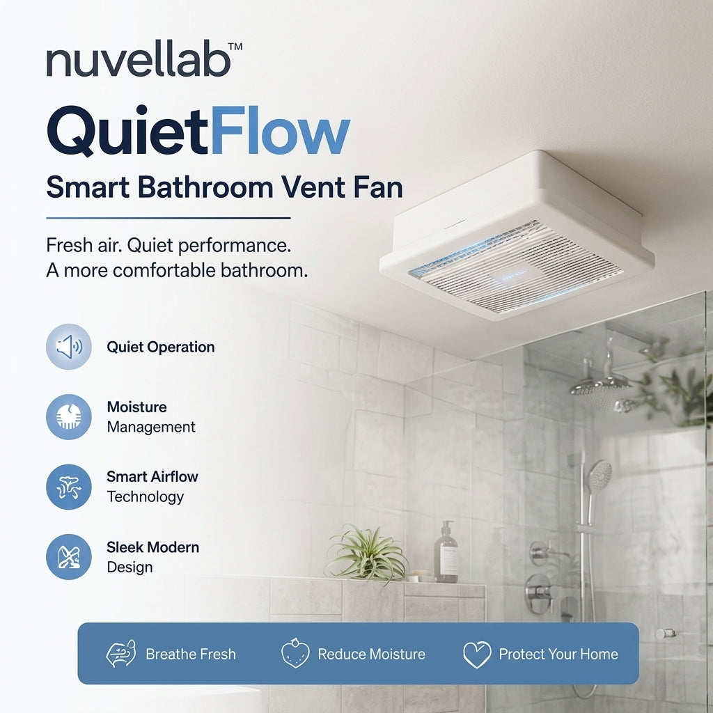 nuvellab™ QuietFlow Smart Bathroom Vent Fan
