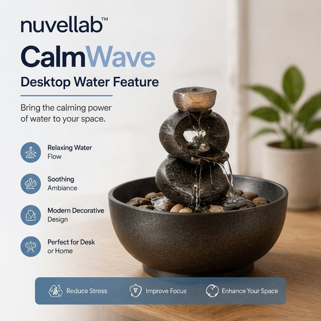 nuvellab™ CalmWave Desktop Water Feature