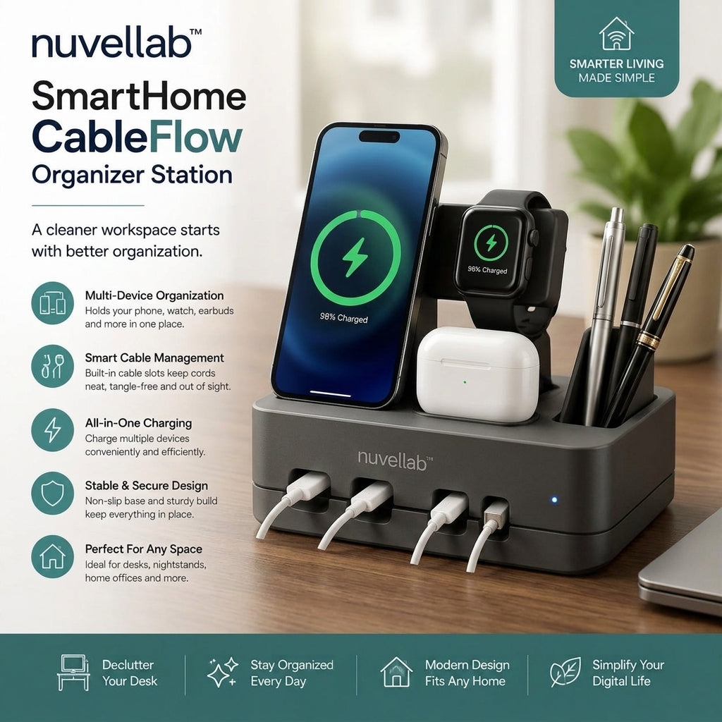 nuvellab™ SmartHome CableFlow Organizer Station
